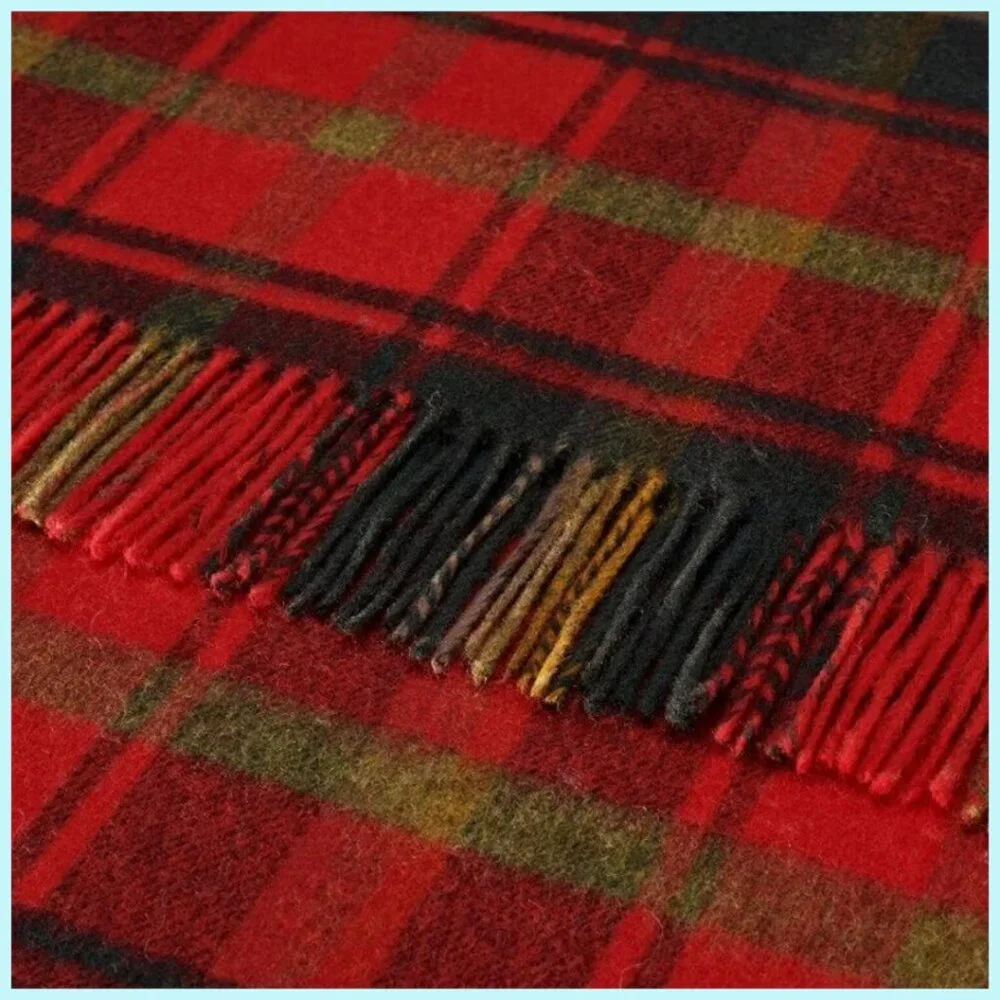 100% Lambswool Scarf Hypoallergenic SCOTTISH IMPORT THINK SOFT WARM TARTAN NWT